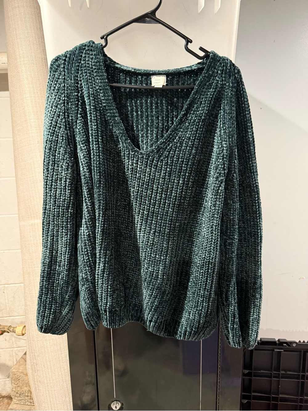 a new day Plush Chenille V-Neck Sweater in Deep Teal